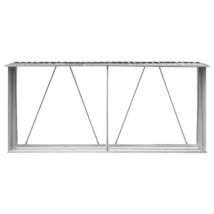 Wood Storage Shelter - vidaXL - Galvanized Steel - 330x84x152cm - Anthracite - Durable