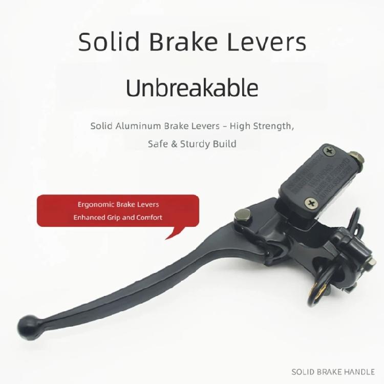 Black Motorcycle Brake Pump Assembly, 160 mm Lever, 22 mm Handlebar Mount, Aluminum Service Part for Repair Shops