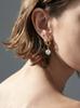 Minimalist Brass Cubic Zirconia Drop Earrings Elegant Gold Color Double Layer CZ Dangle Earrings for Women Party Jewelry