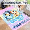 Custom Text Printed Rug Bluey Non Slip Floor Carpet For Home Room Decor