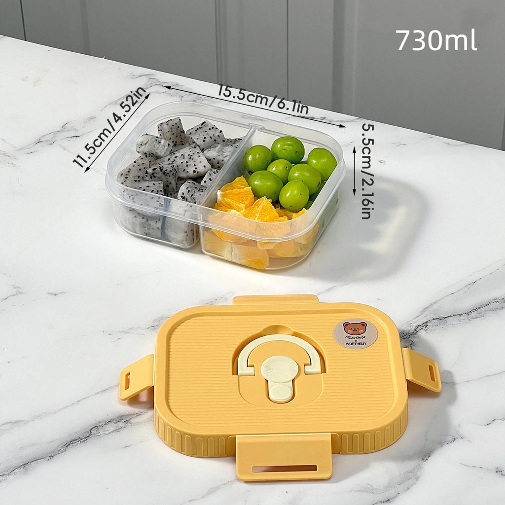 Microwave Plastic Divided Lunch Box With Lid Large Capacity Food Container For Hot And Cold Food Kids Students Sealed Bento Box