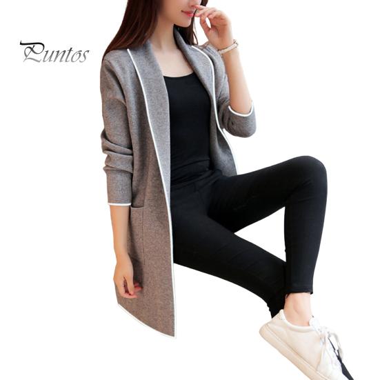 Cardigan Women Winter Coat Fleece Lapel Long Sleeves Mid Length Warm Solid Color Casual Elegant Autumn Female Clothing Lady
