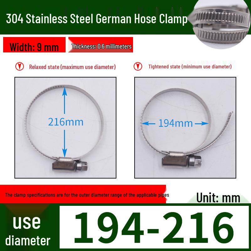 Expanded German-Style Quick-Release 304 Stainless Steel Hose Clamp