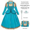 Halloween Childrens Medieval Princess Cosplay Dress With Crown And Scepter For Party