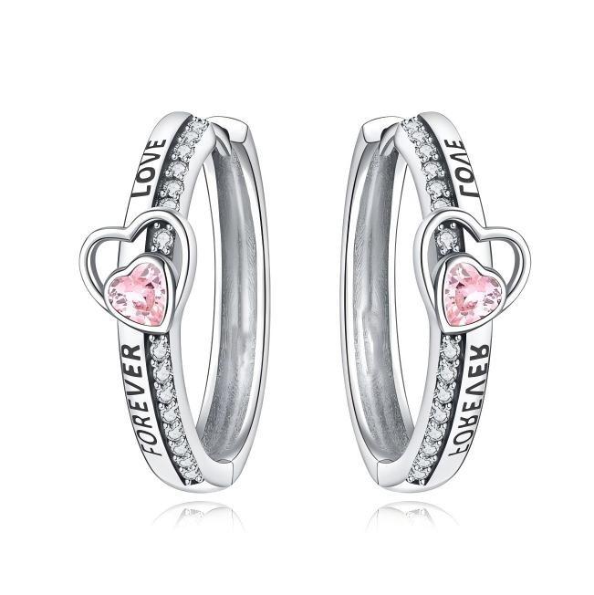 Elegant Heart Zircon Infinity Hoop Earrings Fashionable Advanced Temperament Jewelry For Women
