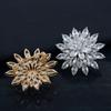 Luxurious Sunflower Brooch with Zirconia Inlay for Women - Premium Suit Lapel Pin.