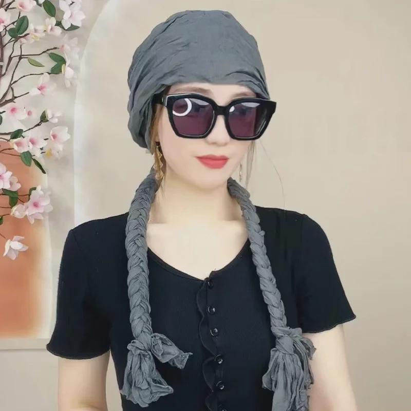 Batic Împletit țesut manual pentru fete - Guler de gât și bandă de cap la modă pentru toamnă/iarnă