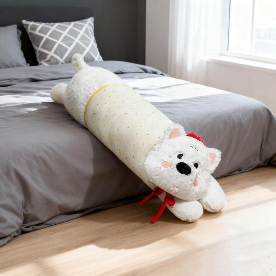 Long Dog Pillow Stuffed Animal Cute Puppy Leg Pillow Fluffy Back Support Cushion Cuddly Plush Toy for Side Sleeping Sitting