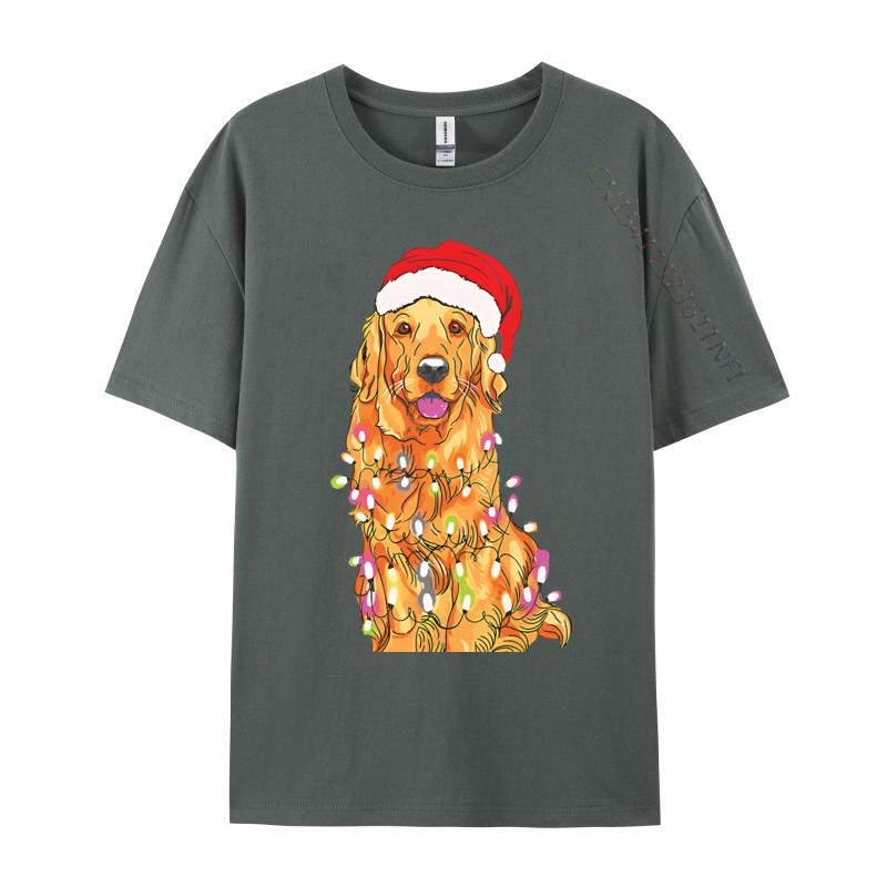Christmas Pajama Golden Retriever Tshirts Cotton High Street Teeshirt Hip Hop Men Top Tshirts 3D Style