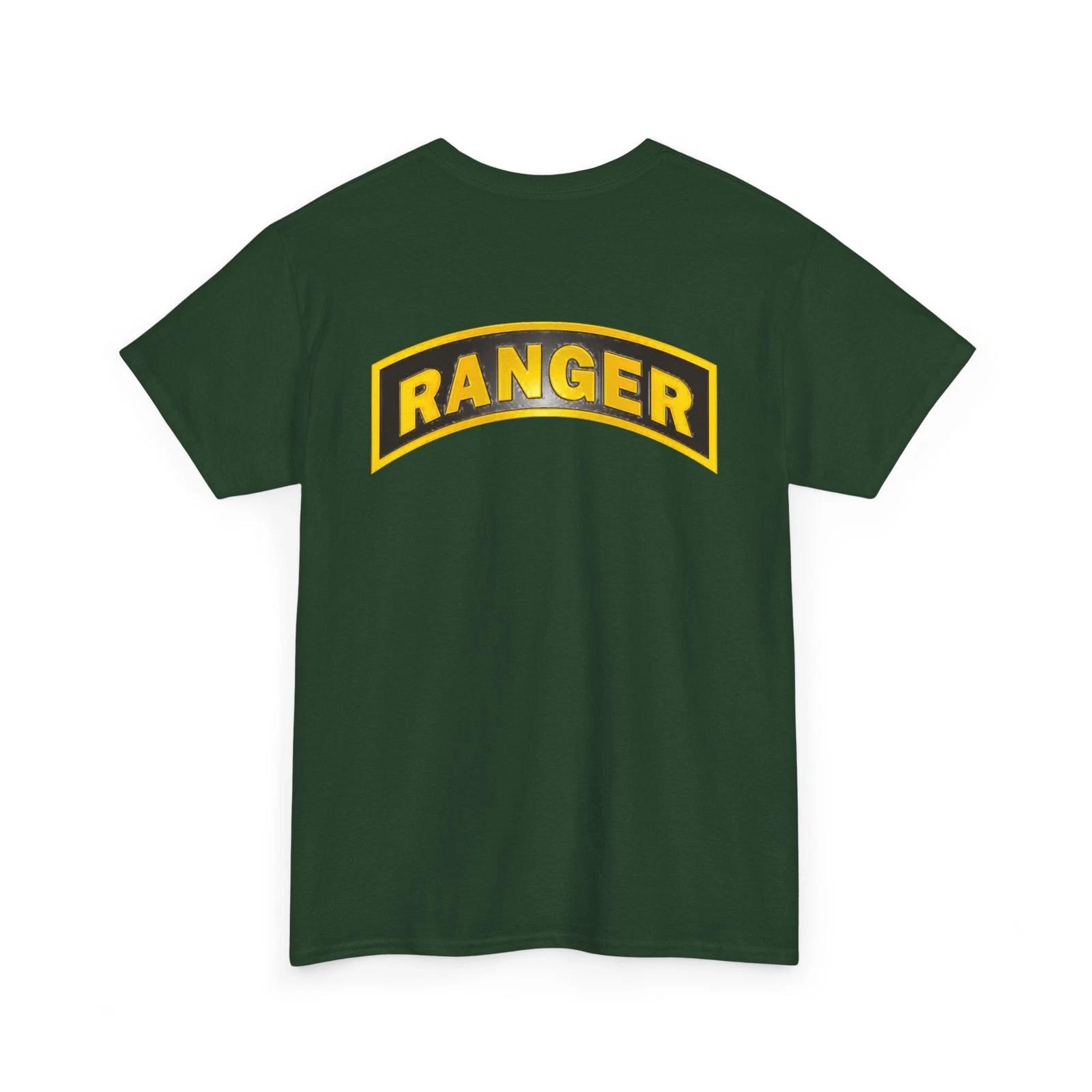 US Army Ranger Tab Heavy Cotton Tee, Military, USA, Gift, Infantry, Spec Ops, 4XL