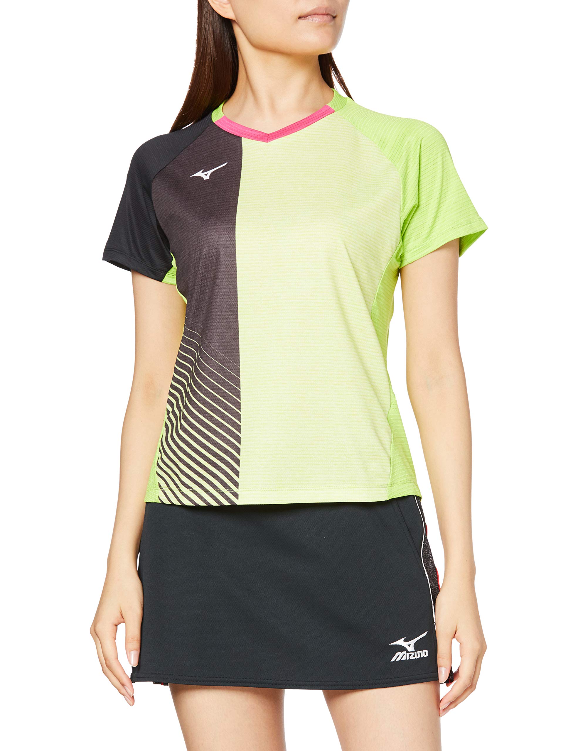 

Mizuno Table Tennis Game Shirt, Short Sleeve, Moisture-Wicking, Quick-Drying, Standard, JTTA Certified, 82JA0211, Women s, Lime Green, Size L (Equival