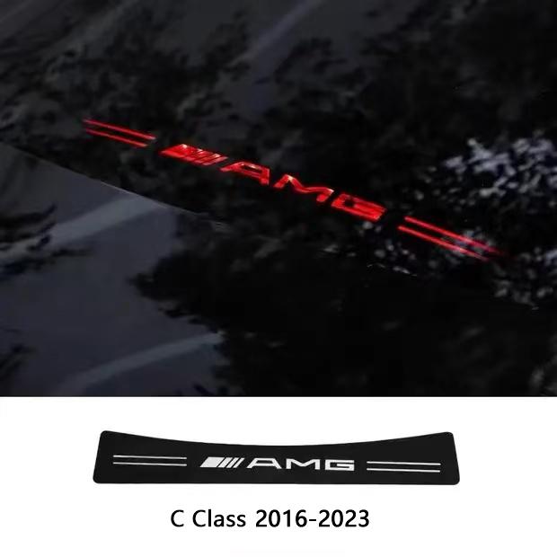 Car Sticker 1pcs PVC Car Logo Brake Light Projection Board Sticker Emblem Accessories For Mercedes benz AMG A C E Class W204 W20