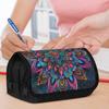 1pc Large Capacity Flip-Top Pencil Case Compatible for School & Office - Double-Layer Zippered Compartments, Durable Polyester Portable Pencil Holder