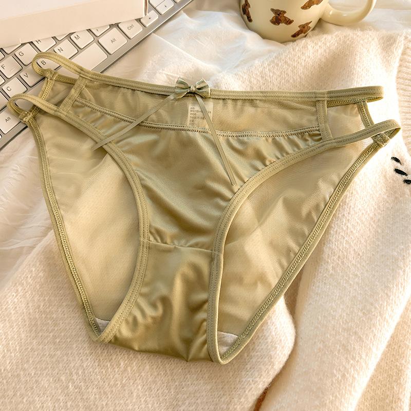 Sexy Hollowed Out Girl's Panties Mesh Hot Low Waist Pure Desire Thin Belt Triangle Women’s Panties