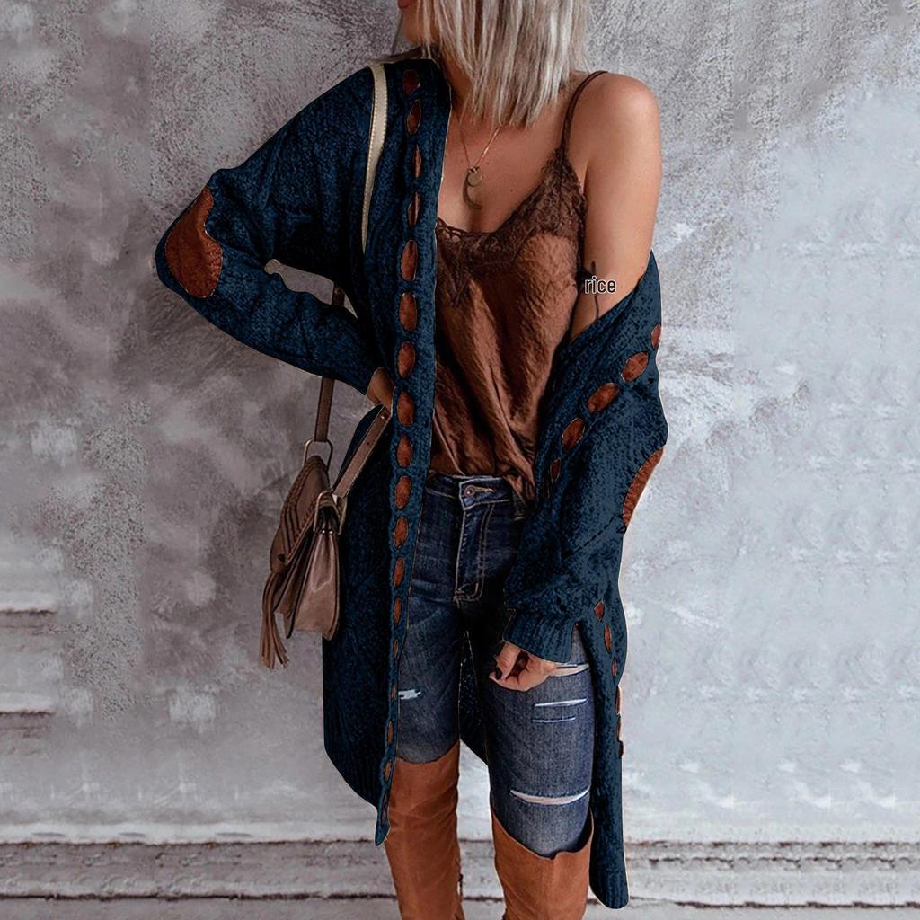 Popular Women's Mid-Length Knitted Sweater Coat