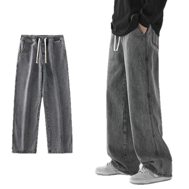 Jeans de Verão Masculino Tendência Largo de Perna Larga da Tailândia