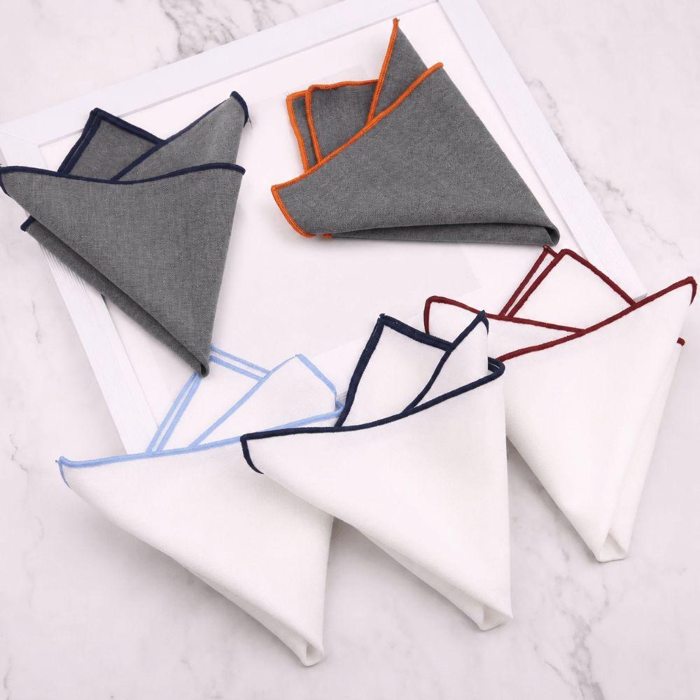 Square Plain White Pocket Cotton Handkerchief Small Suit Pocket Towel Cloth Decoration