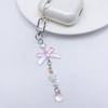Butterfly Beaded Phone Lanyard Bowknot Pendant Wrist Strap Detachable Phone Chains Keyring Portable Accessory for Women