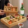 Independent Separate Food Platter Bamboos Snack Tray Stable Structure Storage Tray  Home