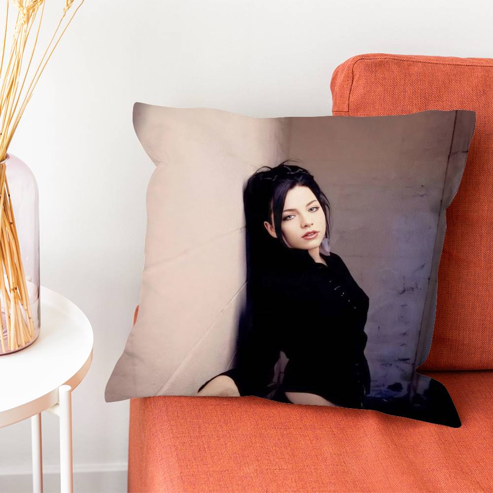 EEvanescence Amy Lee Pillow Case Silky Short Plush With Invisible Zipper Dustproof Sofa Cushion Cover For Home Decor
