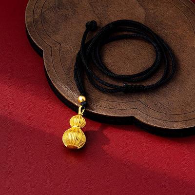 Vintage Filigree Gourd Pendant Necklace: Women's Vietnamese Sand Gold, Court Style, Durable Color Retention