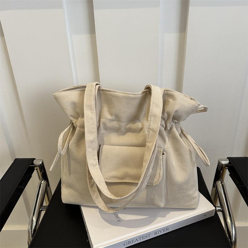 

Fashionable Stylish Trendy Large Capacity Unique Commuter Bucket Bag For Women OffWhite