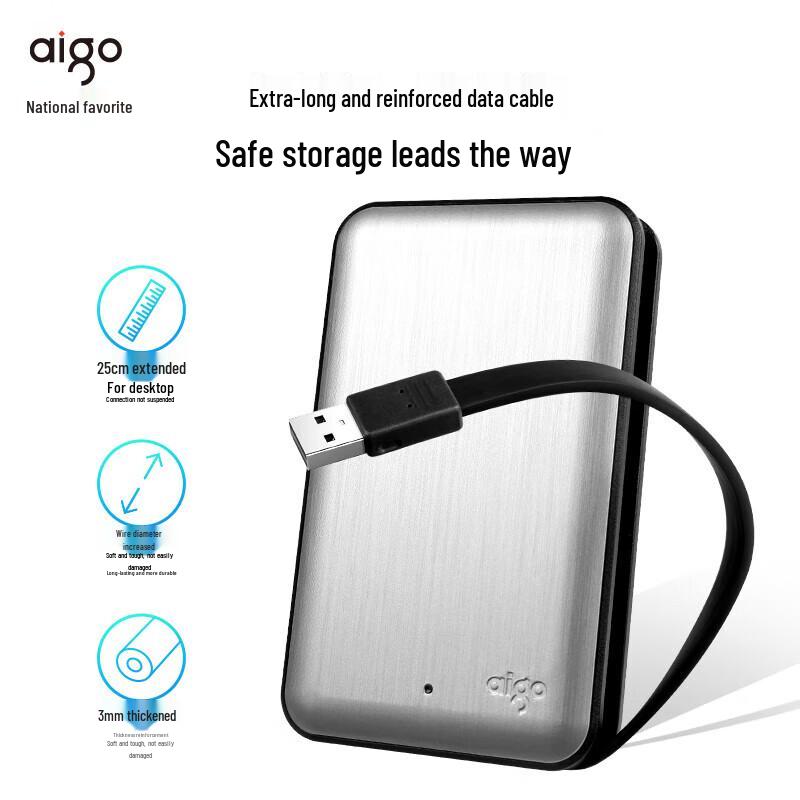 Disco Rígido Portátil AIGO 2TB HD808 USB3.0
