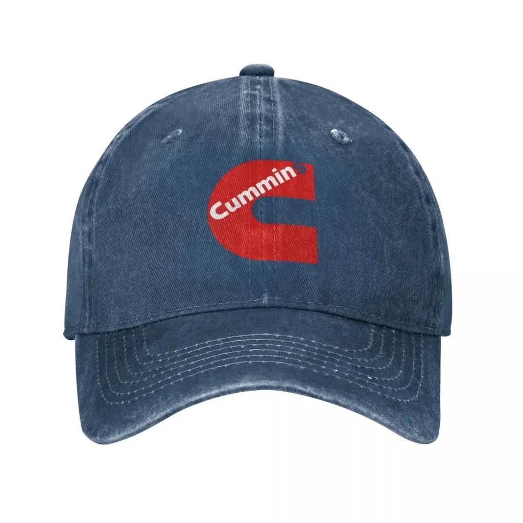 Gas Fueled Engine Cummins Baseball Cap Fashion Distressed Denim Washed Snapback Cap Unisex Women Outdoor Workouts Hats Cap