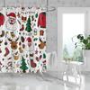 1 Piece 180X180Cm Christmas Gingerbread Man Pattern Printed Shower Curtain Partition Bathroom Waterproof And Mildew Proof