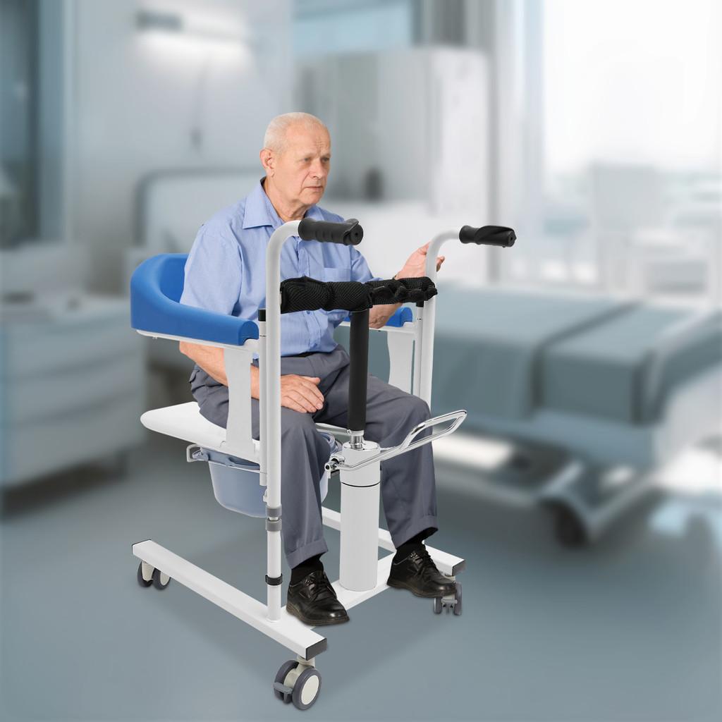 Multi Functional Hydraulic Patient Lifting Chair 180° Split Transport Seat Elderly Disabled Lightweight Transfer Wheelchair