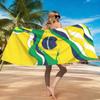 Brasilien-Thema Strandtuch Fußball-Weltmeisterschaft Schnelltrocknendes Handtuch Geeignet für Meeresufer Pool Camping Urlaub Yoga Für Familie Freunde