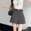 Women's Summer High-Waisted Slimming Black Pleated Skirt Bodycon A-Line Trendy Versatile Casual All-match Versatile Skirt-Trousers