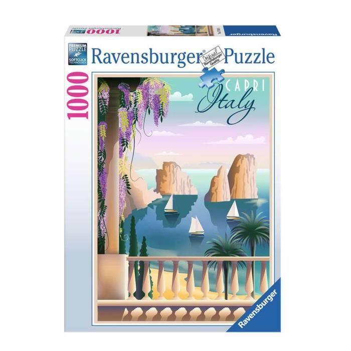 Puzzle 1000 pièces : carte postale de capri, italie
