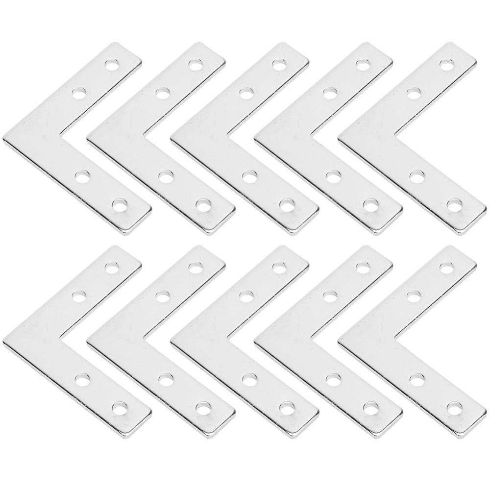 

10Pcs Silver Aluminium Profiles Corner Bracket Stainless Steel Extrusion Profile Plate Fasteners 10PCS