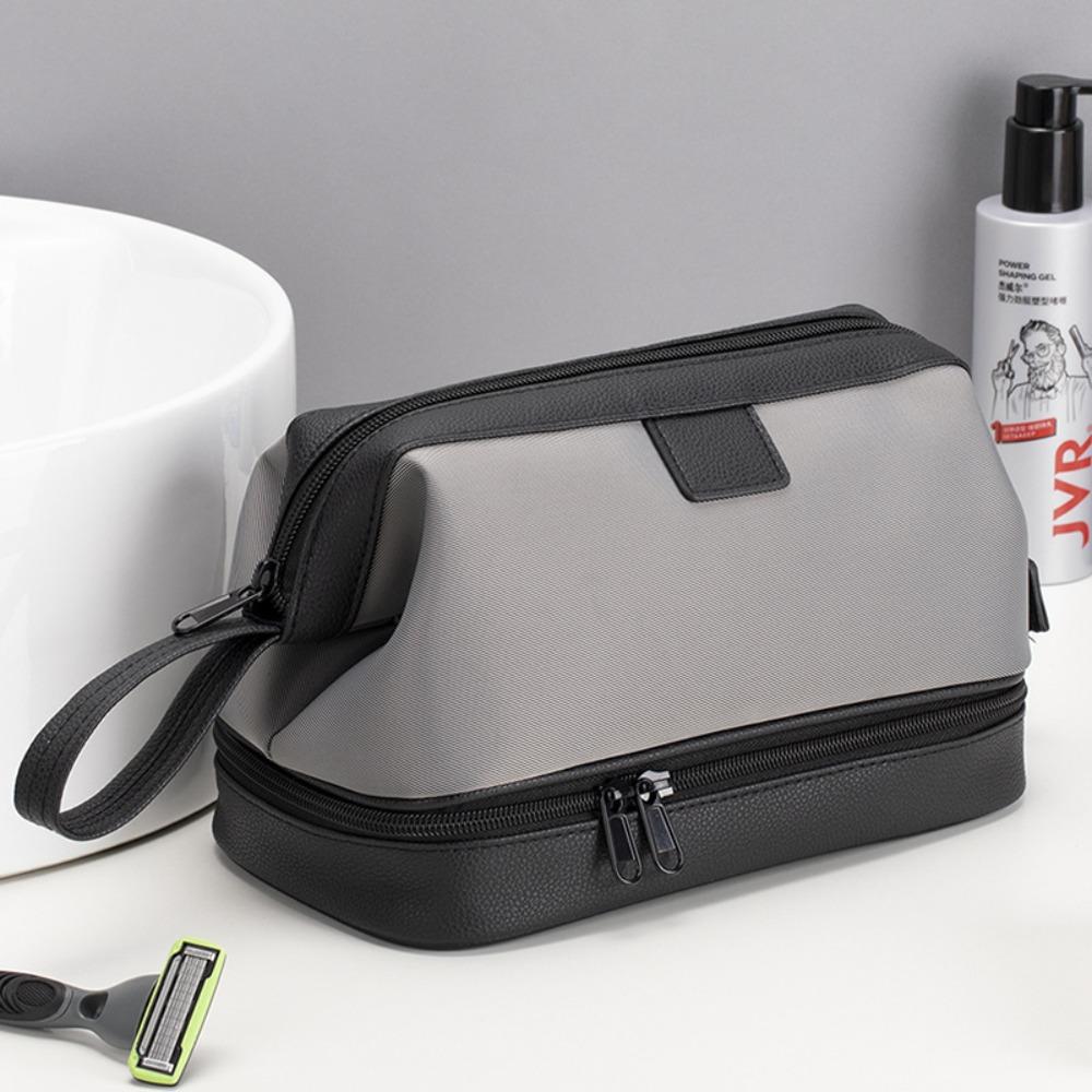 

New Large Capacity Travel Toiletry Bag Dry/Wet Separation Portable Makeup Organizer Bag Waterproof Cosmetic Bag for Men Women сірий