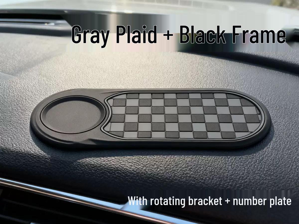 

Car Dashboard Anti-Slip Phone Holder with Parking Number Plate and Storage Organizer Mat