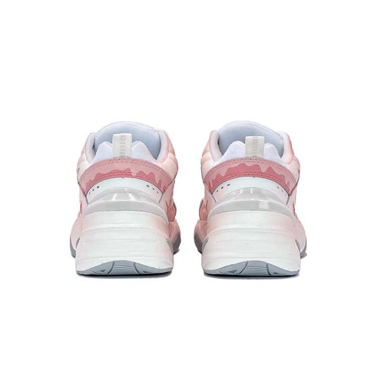 Nike M2K Tekno Textile, Artificial Leather Low Top Chunky Sneakers Women's Pink White AO3108-100(TeamS-S-BOX)