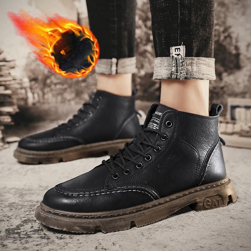 Nová móda Podzim a zima Pánské vysoké boty Martin Studenti Muži Chlapci Trendy Pracovní obuv Měkká podešev Ochrana práce Martin Tenisky
