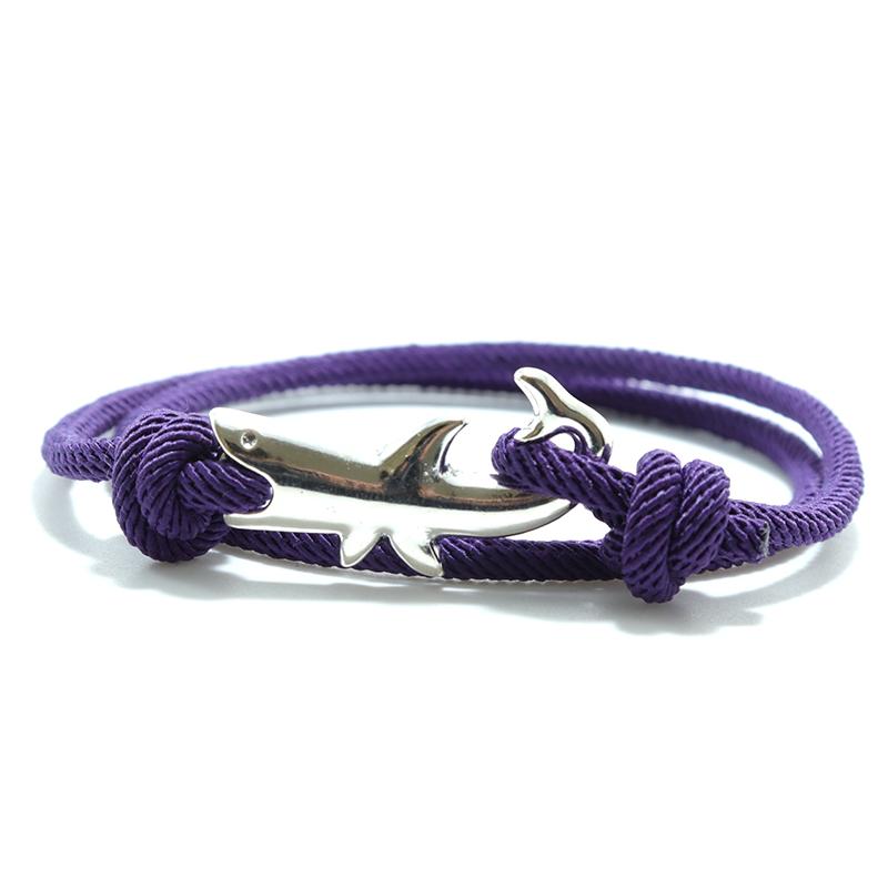 Simple Style Shark Bracelet For Men Sliding And Adjustable Rope Braslet Beach Surfing Nautical Braclet Accesorios Hombre Pulsera