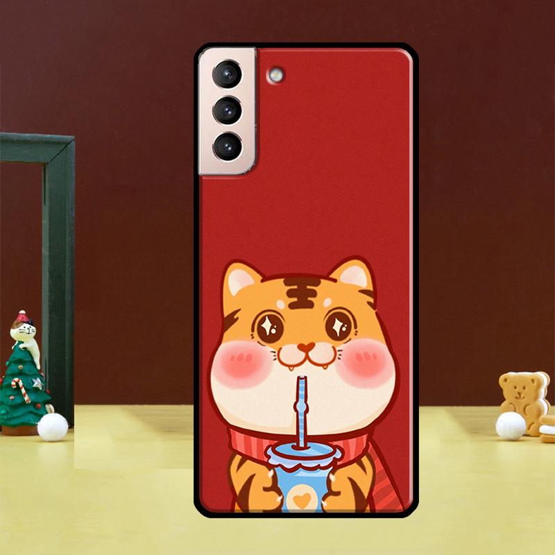 Funny Cartoon Tiger Phone Case For Samsung Galaxy S24 Ultra S20 S21 S22 S23 S25 Ultra S24 FE S9 S10 Plus Cover