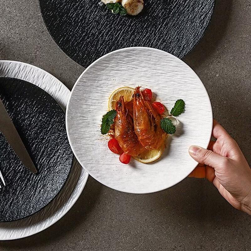 De'ou Starlight Rock Texture Ceramic Dining Plate Set
