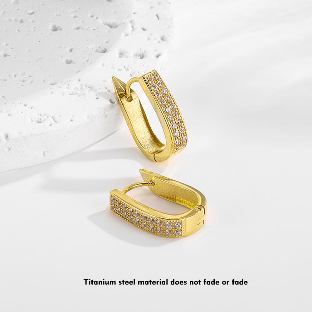 

Серьги U-образной формы из нержавеющей стали, женские, поясные, с цирконием, осенние и зимние, усовершенствованные, легкие, роскошные, простые