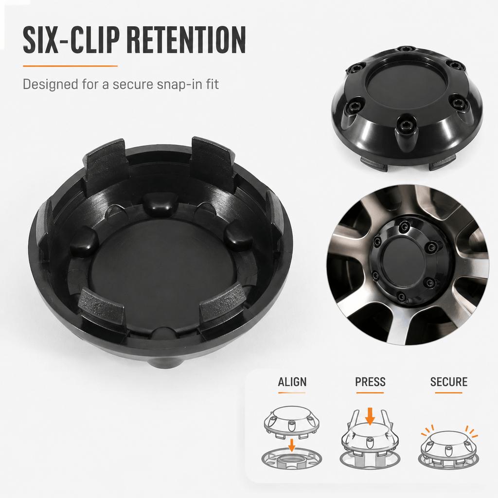 4PCS 68mm Car Wheel Center Caps Black/silver ABS Hub Caps Snap-In Wheel Rim Center Covers, Easy Installation Car Exterior Accessories