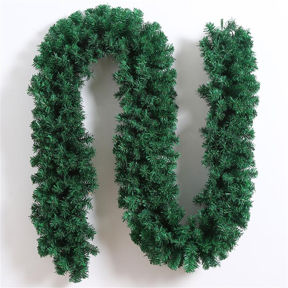 270CM Artificial Green Christmas Garland Wreath for Home Garden Holiday Decor