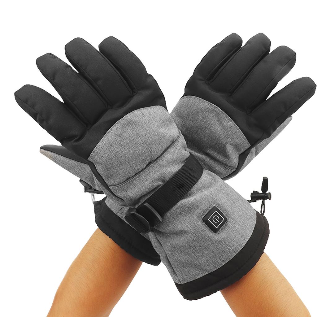 1 Pair Heated Gloves Battery Powered Waterproof Winter Heating Gloves with Reflective Strip for Outdoor Activities