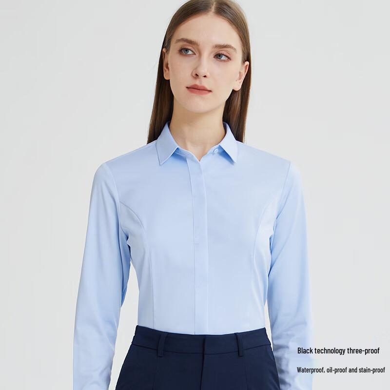 

FENGMAO Women s 100S Three-Proof Concealed Placket Long-Sleeve Shirt 41