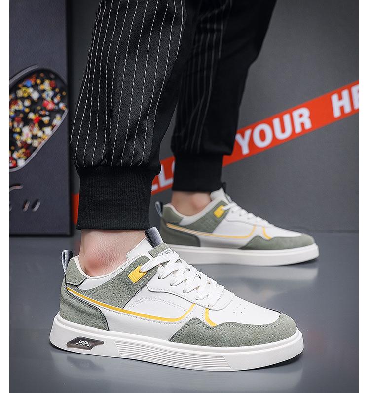 2024 Men's Casual Breathable Skate Shoes - Trendy, Versatile, White Sneakers for Teens & Students