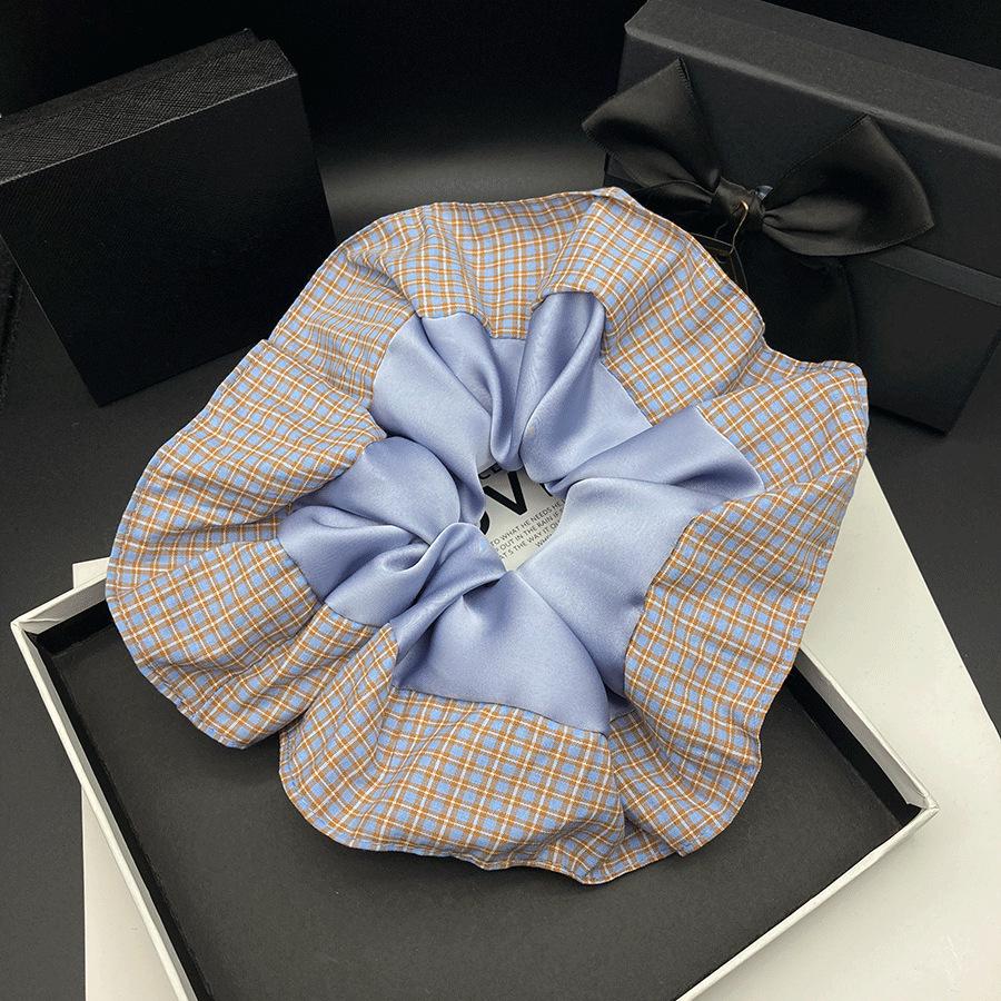 French Chic Contrast Plaid Scrunchie - 2025 Academy Style