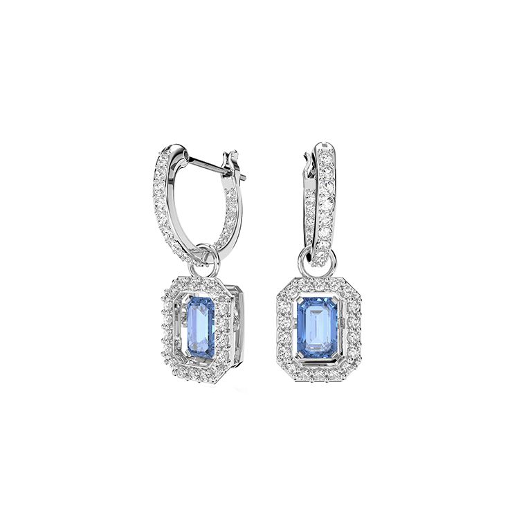 Swarovski Millenia Octagonal Cut Pierced Earrings Women earrings Blue 5619500 Box+Shopping Bag