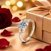 Moissanite 1 Carat/6.5mm 925 Silver Luxury Wedding Bands Ring 2.5g Classic Party